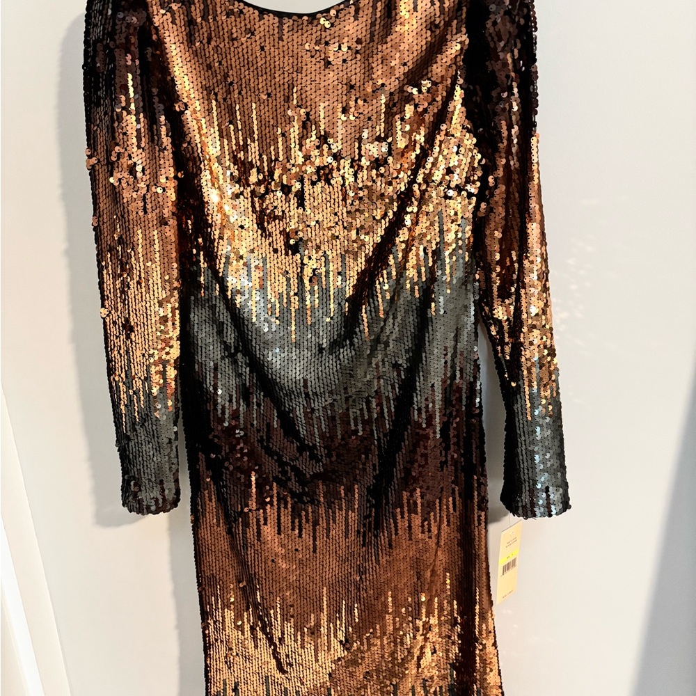 NWT❤️ Nanette Lepore Sequin Black and Gold Dress